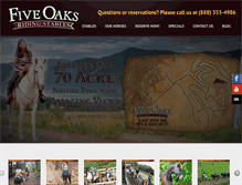 Tablet Screenshot of fiveoaksridingstables.com